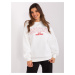 Ecru women's hoodless sweatshirt with inscription