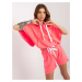 Fluo pink summer basic tracksuit with shorts