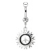Oceľový piercing do pupku - symbol mieru s motívom slnka