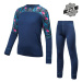 SENSOR MERINO IMPRESS SET detský tričko dl.rukáv + spodky deep blue/floral