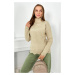 Sweater with decorative ruffle in beige color