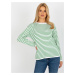 Women's white-green classic striped sweater RUE PARIS