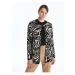 LC Waikiki Women's Knitted Cardigan with Crew Neck Pattern