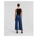 Džínsy Karl Lagerfeld Embroidered Denim Culottes Mid Blue Denim