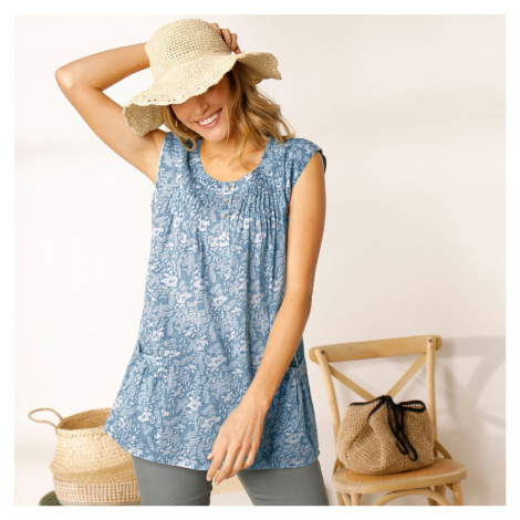 Tunika s gombíkovou légou vo výstrihu a drobnou potlačou Blancheporte