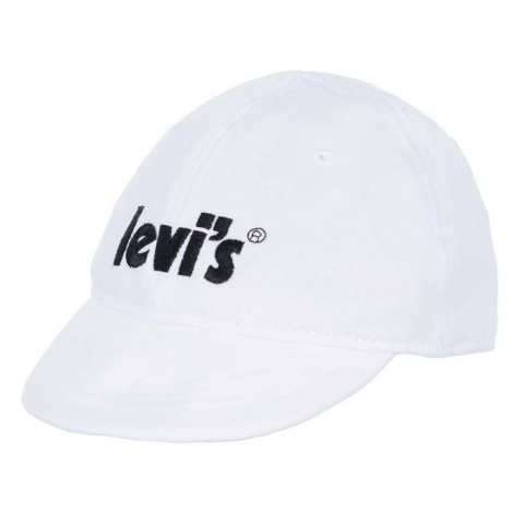 Detská čiapka Levi's biela farba, s nášivkou Levi´s