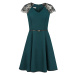Zelené dámske šaty s čipkovanými vsadkami model 7761411