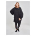 Women's long oversize hooded jacket black