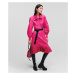 Šaty Karl Lagerfeld Pleated Hem Shirt Dress Fuchsia