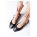 Mio Gusto Nelly Black Color Bow Accessory Women's Flat Toe Flat Shoes