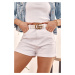 White denim shorts with high waist