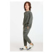 GRIMELANGE Majuro Boy's Embroidered Dark Gray Tracksuit Se