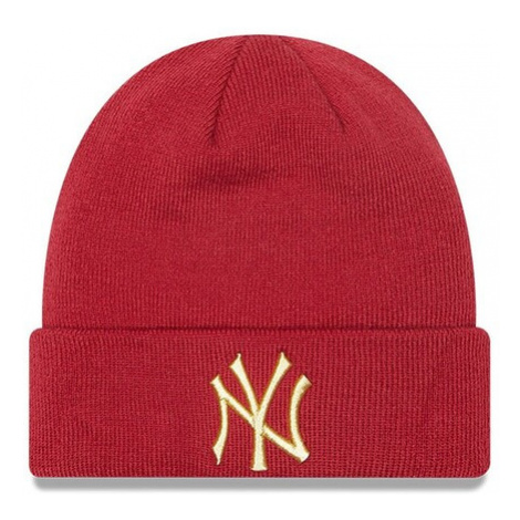 Čapica NEW ERA MLB League essential Cuff knit Metallic logo NY Yankees Red