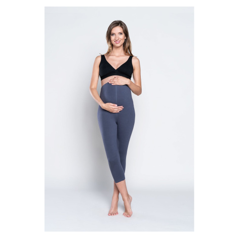 3/4 Maternity Leggings, Third Trimester - Graphite Italian Fashion