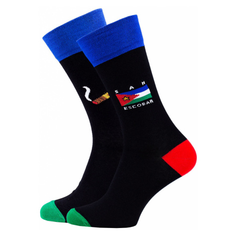 Veselé vzorované ponožky San Escobar čierne