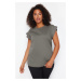 Trendyol Curve Anthracite 100% Cotton More Sustainable Boyfriend Knitted T-shirt