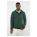 Trendyol Green Regular Polo Neck Textured Knitwear Sweater