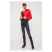 Bunda Tommy Jeans dámska,červená farba,zimná,DW0DW15964