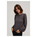 Sweater with puff sleeves and metal thread