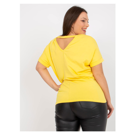 Plus Size Yellow T-Shirt with Patch