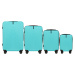 Tyrkysová 4dielna sada škrupinových kufrov SWAN SN120-4, Set of 4 suitcases (L, M, S, XS) Wings 