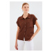 Bigdart 20256 Cuffed Double Short Sleeve Shirt - Brown