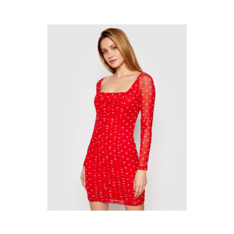 Guess Každodenné šaty Draped W1GK98 K2X51 Červená Slim Fit