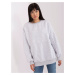 Sivá basic mikina bez kapucne EM-BL-763.00P-light grey