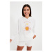 Trendyol Ecru Astrological Printed Sweatshirt Dress