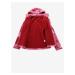 Červená dámska vzorovaná softshellová bunda ALPINE PRE HOORA