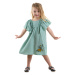 Denokids Floral Baby Girl Kid Green Muslin Ruffle Summer Dress