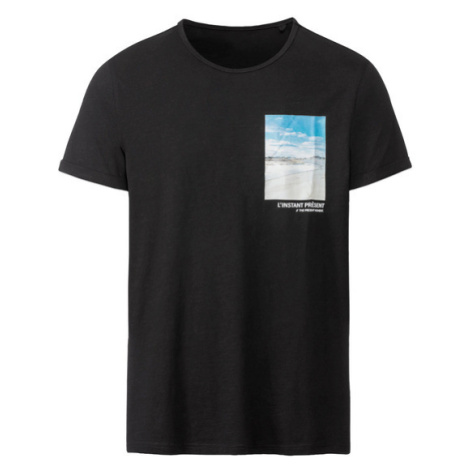 LIVERGY® Pánske bavlnené tričko (čierna)