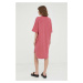 Bavlnené šaty G-Star Raw ružová farba, mini, oversize