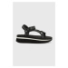 Sandále Karl Lagerfeld VELOCITA WEDGE dámske, čierna farba, na platforme, KL81900A