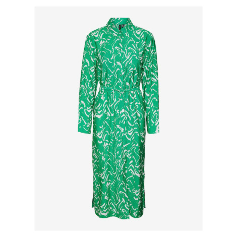 Green Women's Patterned Shirt Midi Dress Vero Moda Cia - Women