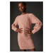Dievčenské šaty Sisley ružová farba, mini, rovný strih