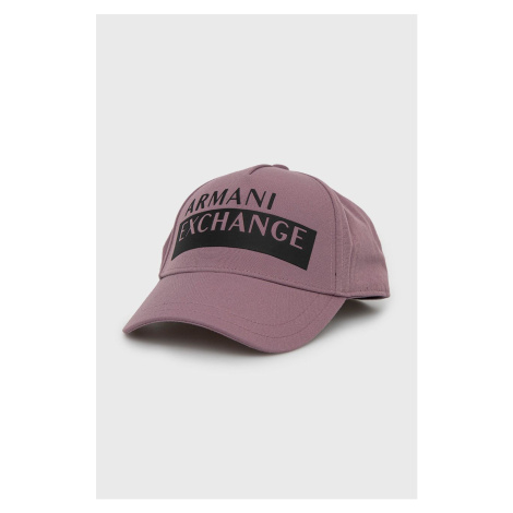 Šiltovka Armani Exchange fialová farba, jednofarebná