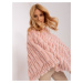 Light pink winter poncho made of eco-fur