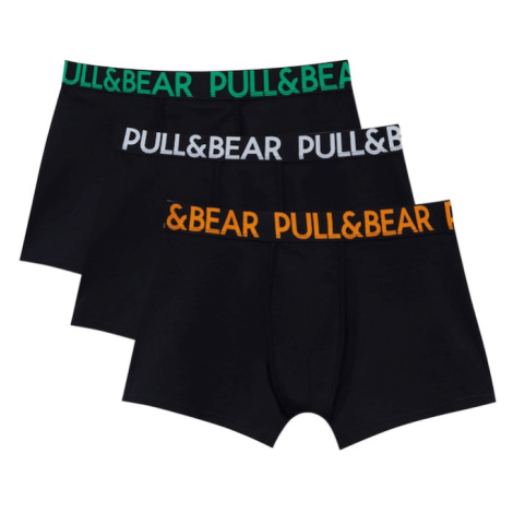 Pull&Bear Boxerky  trávovo zelená / oranžová / čierna / biela Pull & Bear