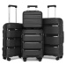 KONO Set 4 kufrov z polypropylénu - 15L, 39L, 70L, 103L - čierna