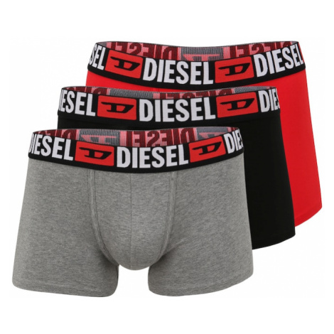 DIESEL Boxerky 'Damien'  sivá melírovaná / svetločervená / čierna / biela