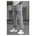 Madmext Dyed Gray Men's Pocket Detailed Basic Sweatpants 6522