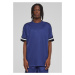 Men's T-Shirt Oversized Stripes Mesh - Navy Blue