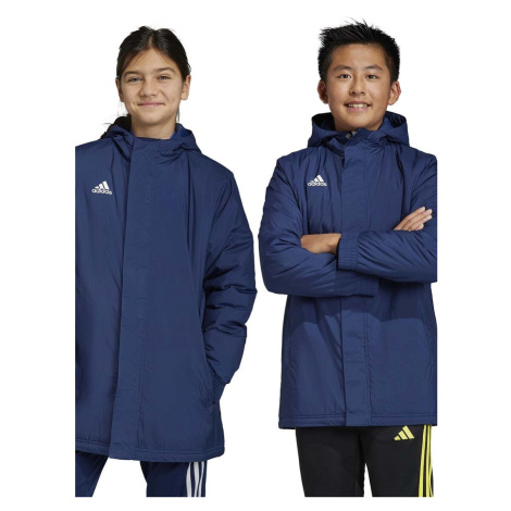 Detská bunda adidas Performance tmavomodrá farba