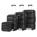 KONO Set 4 kufrov z polypropylénu - 15L, 39L, 70L, 103L - čierna