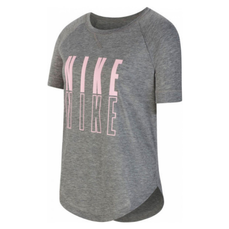 Nike SS TROPHY GFX TOP G Dievčenské tričko, sivá, veľkosť