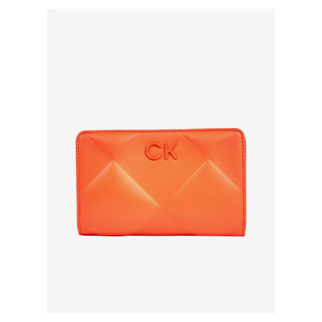 Oranžová dámska peňaženka Calvin Klein Re-Lock Quilt Bifold Wallet