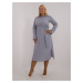 SIVÉ BAVLNENÉ PLUS SIZE ŠATY LK-SK-509675.88-GREY