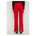 Nohavice Herskind dámske, červená farba, rovné, vysoký pás