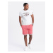 Ombre Men's LOOSE FIT melange fabric shorts - bright red